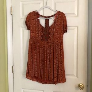 Free people orange babydoll dress
